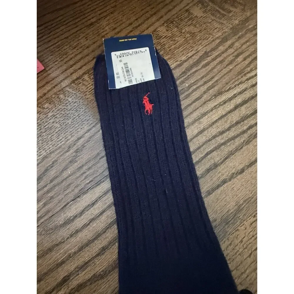 Polo Ralph Lauren 72% Wool Men’s Socks Navy Men's Sz 10-13 NWT $58